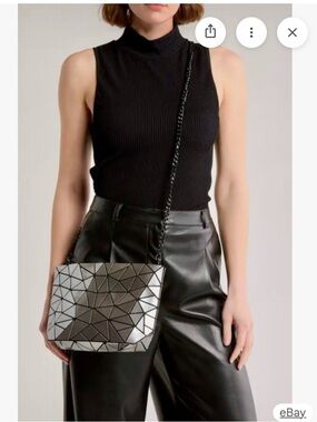 Patrizia Luca Milano Geometric Crossbody Bag Purse Silver OS